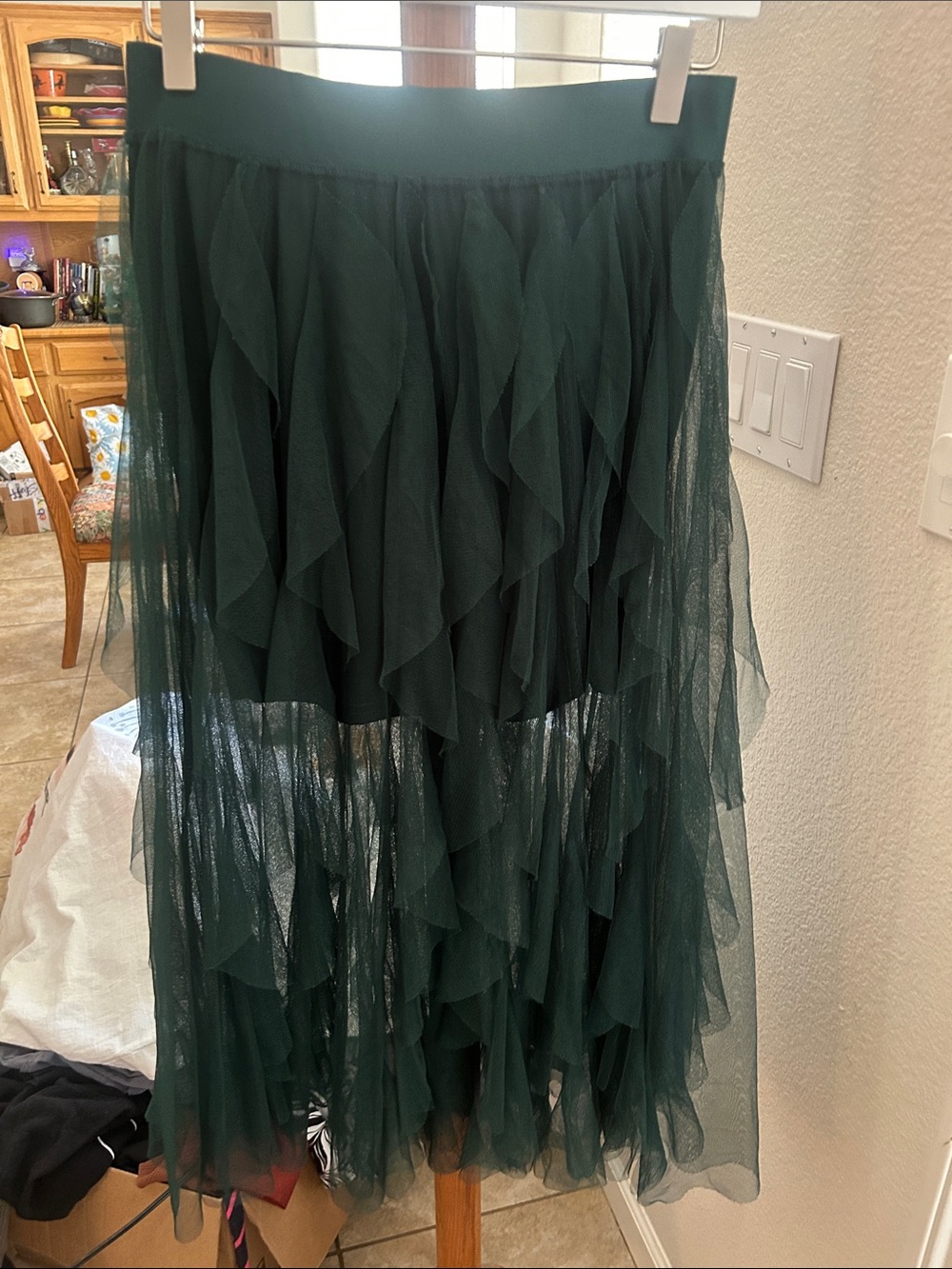 Sincerely Jules Dark Green Layered Tulle Maxi Skirt